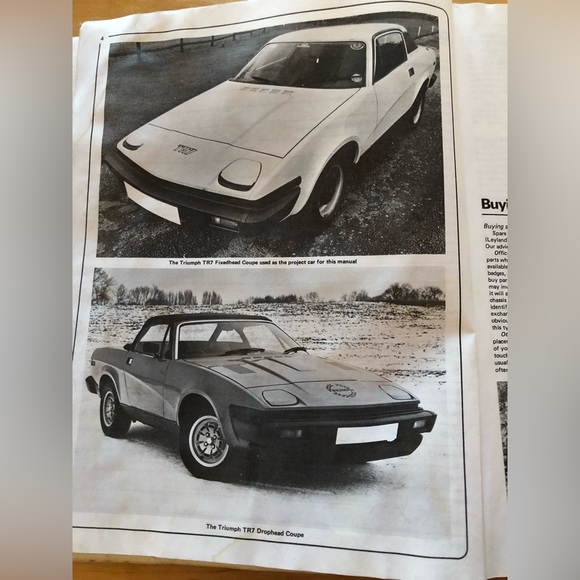 Triumph TR7 Models 1975 thru 1981 Owners Workshop Manual - Picture 9 of 14